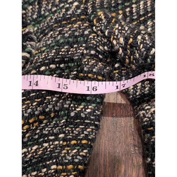Ann Taylor LOFT Blazer Women 0 Dark Multi Tweed Boucle Open Front Fringe Lined - Picture 11 of 12